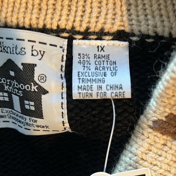 Vintage Storybook Knits Leopard in the Garden Floral Theme Sweater - Picture 13 of 14